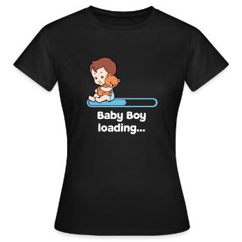 Bébé enceinte bébé ventre grossesse Parents - T-shirt Femme - noir - Devant - AI Model Female 172 dark (172cm)