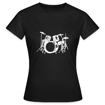 Tambour Drumstick Drumstick Band Metal Rock cadeau - T-shirt Femme - noir - Devant - AI Model Female 172 dark (172cm)