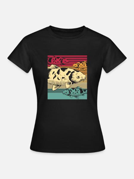 Poisson rétro pêche pêcheur animal mer océan cadeau - T-shirt Femme - noir