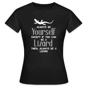 Echse - Echsen - Echsenbesitzer - Lol - Geschenk - Frauen T-Shirt - Schwarz - Vorne - AI Model Female 172 dark (172cm)