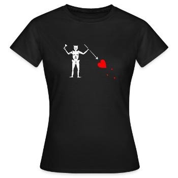 Blackbird pirate coeur couronne spear squelette Caraïbes - T-shirt Femme - noir - Devant - AI Model Female 172 dark (172cm)