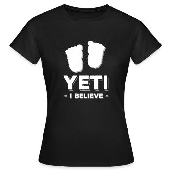 yeti - Frauen T-Shirt - Schwarz - Vorne - AI Model Female 172 dark (172cm)