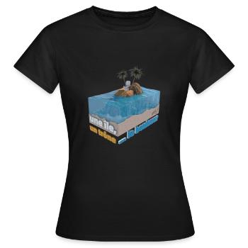 Une île, un trône ... le bonheur ! - T-shirt Femme - noir - Devant - AI Model Female 172 dark (172cm)