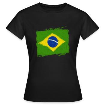 Drapeau brésilien - T-shirt Femme - noir - Devant - AI Model Female 172 dark (172cm)