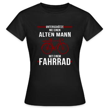 Vieil homme vélo - T-shirt Femme - noir - Devant - AI Model Female 172 dark (172cm)