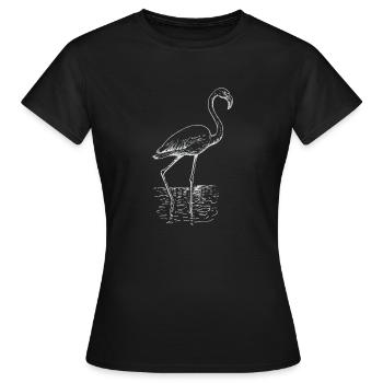 Flamingo drawing - Women's T-Shirt - black - Front - AI Model Female 172 dark (172cm)