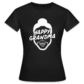 Happy grandma - Frauen T-Shirt - Schwarz - Vorne - AI Model Female 172 dark (172cm)