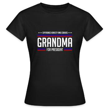 Grand-mère pour le président - T-shirt Femme - noir - Devant - AI Model Female 172 dark (172cm)