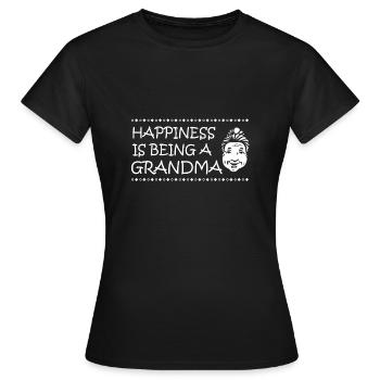 Happiness is being a grandma - Frauen T-Shirt - Schwarz - Vorne - AI Model Female 172 dark (172cm)