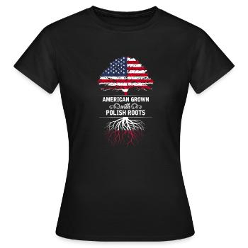 Amérique Pologne - T-shirt Femme - noir - Devant - AI Model Female 172 dark (172cm)