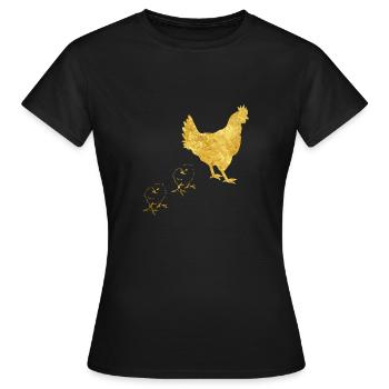 Huhn Huehnerstall Bauer Farmer Landwirt Huehner - Frauen T-Shirt - Schwarz - Vorne - AI Model Female 172 dark (172cm)