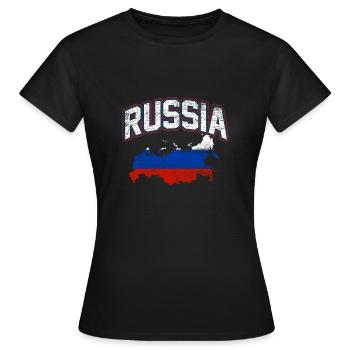 Russia - Women's T-Shirt - black - Front - AI Model Female 172 dark (172cm)