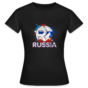 Russia - Women's T-Shirt - black - Front - AI Model Female 172 dark (172cm)