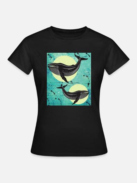 Baleines de baleine - T-shirt Femme - noir