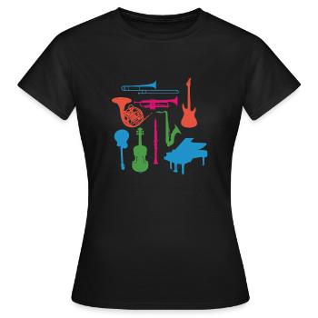 Instruments de musique - T-shirt Femme - noir - Devant - AI Model Female 172 dark (172cm)