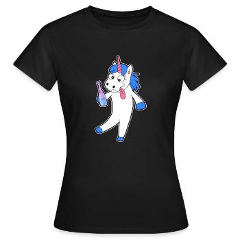 Unicorn ivrogne alcool idée cadeau - T-shirt Femme - noir - Devant - AI Model Female 172 dark (172cm)