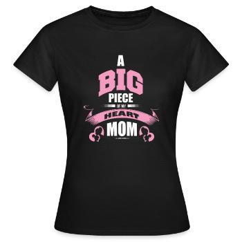 Un gros morceau de mon coeur - T-shirt Femme - noir - Devant - AI Model Female 172 dark (172cm)