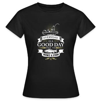 Hunt and fish! - Women's T-Shirt - black - Front - AI Model Female 172 dark (172cm)