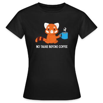 Roter Panda - Katzenbär - Kaffee - Morgenmuffel - Frauen T-Shirt - Schwarz - Vorne - AI Model Female 172 dark (172cm)