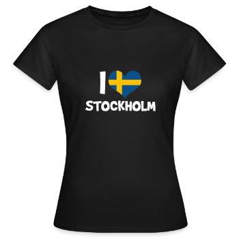 Stockholm - T-shirt Femme - noir - Devant - AI Model Female 172 dark (172cm)