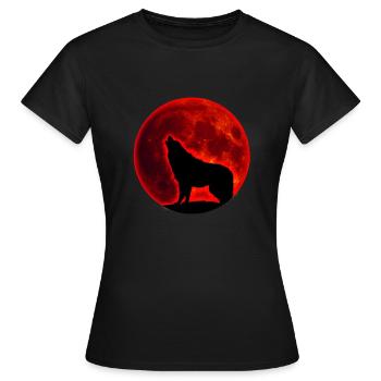 Loup pleine lune - T-shirt Femme - noir - Devant - AI Model Female 172 dark (172cm)