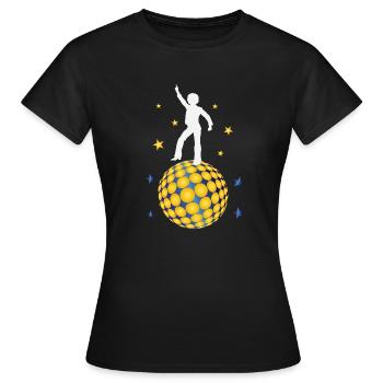 T-shirt boule disco - T-shirt Femme - noir - Devant - AI Model Female 172 dark (172cm)