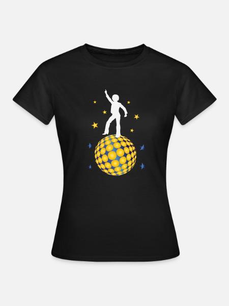T-Shirt Discokugel - Frauen T-Shirt - Schwarz