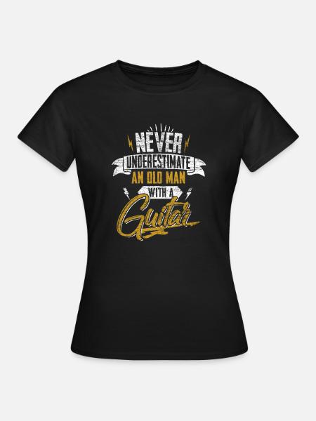 Gitarre Saiten Gitarrist Geschenk Musik Instrument - Frauen T-Shirt - Schwarz