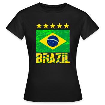 Équipe nationale de football du BRÉSIL - T-shirt Femme - noir - Devant - AI Model Female 172 dark (172cm)