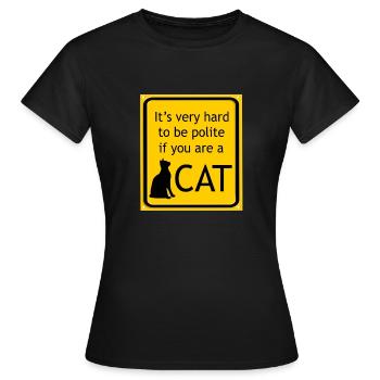 Katzedesign - Mietzekatze - Lustige Sprüche - Frauen T-Shirt - Schwarz - Vorne - AI Model Female 172 dark (172cm)