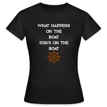 CE QUI SE PASSE SUR LE BATEAU - T-shirt Femme - noir - Devant - AI Model Female 172 dark (172cm)