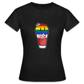 schwul lesbisch homosexuell shirt - Frauen T-Shirt - Schwarz - Vorne - AI Model Female 172 dark (172cm)