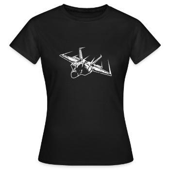 Pilot fighter jet military jet fighter fighter pilot - Women's T-Shirt - black - Front - AI Model Female 172 dark (172cm)