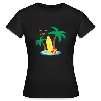 Holiday Island Design - T-shirt Femme - noir - Devant - AI Model Female 172 dark (172cm)
