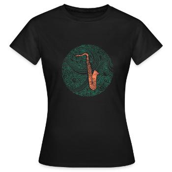 saxophone - T-shirt Femme - noir - Devant - AI Model Female 172 dark (172cm)