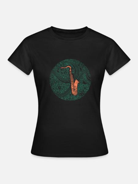 Saxofon - Frauen T-Shirt - Schwarz