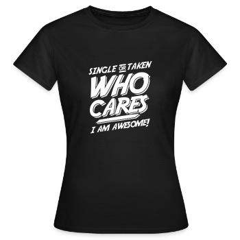 Single or forgiven gift flirting couple - Women's T-Shirt - black - Front - AI Model Female 172 dark (172cm)