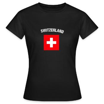 Switzerland Swiss Flag Swiss Cross Gift - Women's T-Shirt - black - Front - AI Model Female 172 dark (172cm)