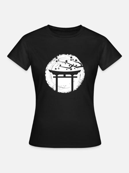 japanese temple japan vintage gift - Women's T-Shirt - black