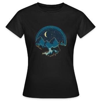 promenade nocturne - T-shirt Femme - noir - Devant - AI Model Female 172 dark (172cm)