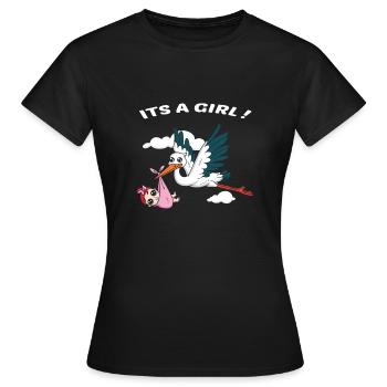 C'est un cadeau de fille de bébé de grossesse d'une fille - T-shirt Femme - noir - Devant - AI Model Female 172 dark (172cm)