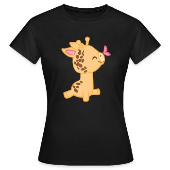 Giraffe - Giraffes - Giraffe fan - Butterfly - Women's T-Shirt - black - Front - AI Model Female 172 dark (172cm)