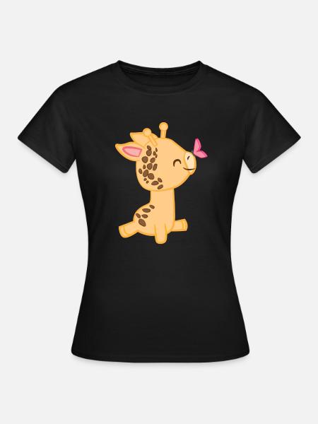 Jirafa - Jirafas - Ventilador de jirafa - Mariposa - Dame-T-shirt - sort