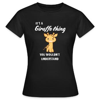 Giraffe - Giraffe - Giraffe fan - Gift - Women's T-Shirt - black - Front - AI Model Female 172 dark (172cm)