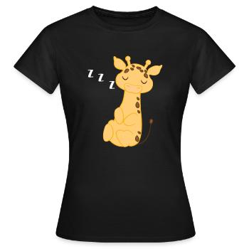 Girafe - girafes - fan de girafe - lève-tard - T-shirt Femme - noir - Devant - AI Model Female 172 dark (172cm)
