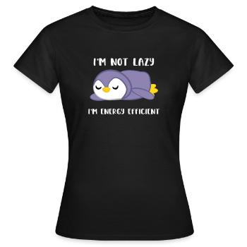 Pinguin - Pinguine - Pinguinmotiv - Faulenzer - Frauen T-Shirt - Schwarz - Vorne - AI Model Female 172 dark (172cm)
