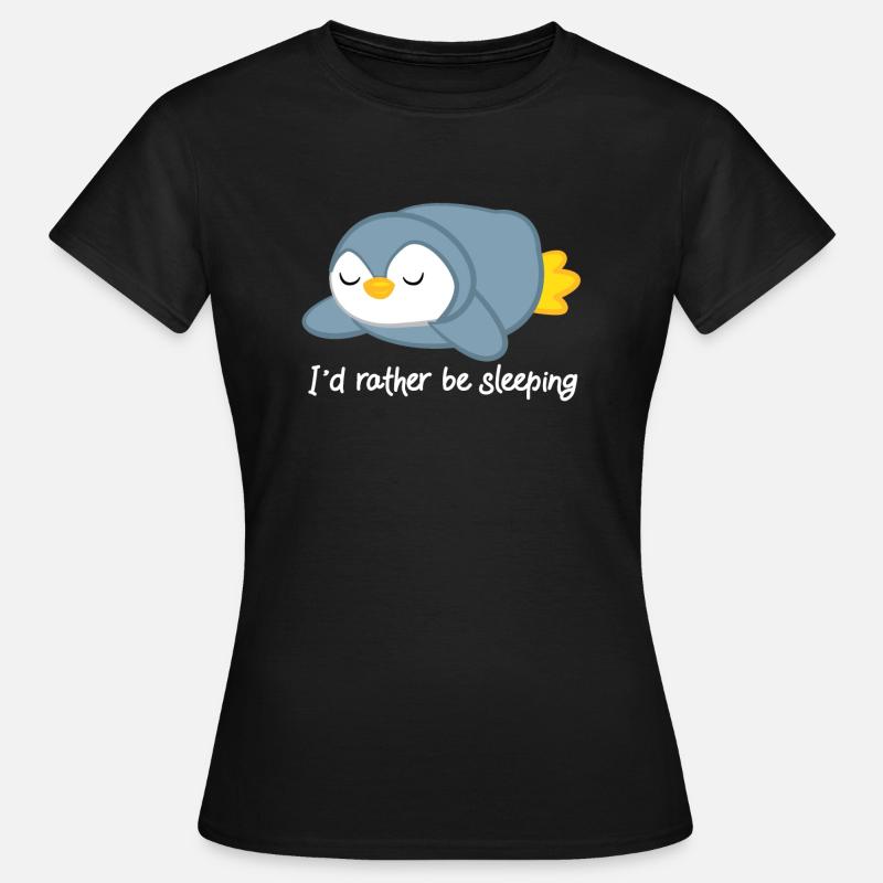 Penguin - penguins - penguin motif - sleeping - Women's T-Shirt - black