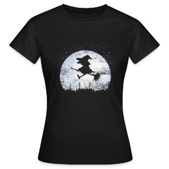 Balai de sorcière cadeau magique de balai de sorcière - T-shirt Femme - noir - Devant - AI Model Female 172 dark (172cm)