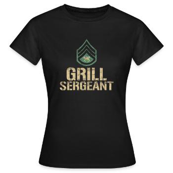 Lustiger Grill-Sergeant Grill Barbeque - Frauen T-Shirt - Schwarz - Vorne - AI Model Female 172 dark (172cm)