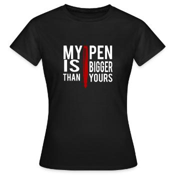 Mein Stift ist größer als Ihr - Frauen T-Shirt - Schwarz - Vorne - AI Model Female 172 dark (172cm)